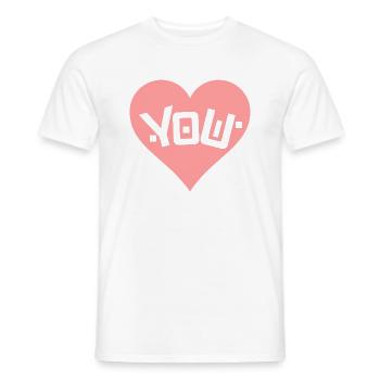 LOVE YOU - Männer T-Shirt - Weiß - Vorne - AI Model Male 178 dark (178cm)
