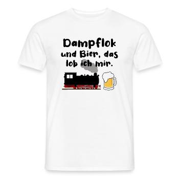 Dampflok Bier Eisenbahn Eisenbahner Spruch - Männer T-Shirt - Weiß - Vorne - AI Model Male 178 dark (178cm)