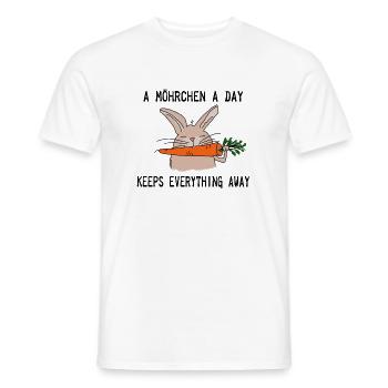 Hilde Rabbit Carrot T Shirt Slogan style bande dessinée - T-shirt homme - blanc - Devant - AI Model Male 178 dark (178cm)