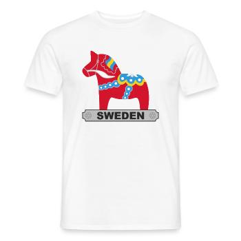 Dala Pferd Schweden - Männer T-Shirt - Weiß - Vorne - AI Model Male 178 dark (178cm)