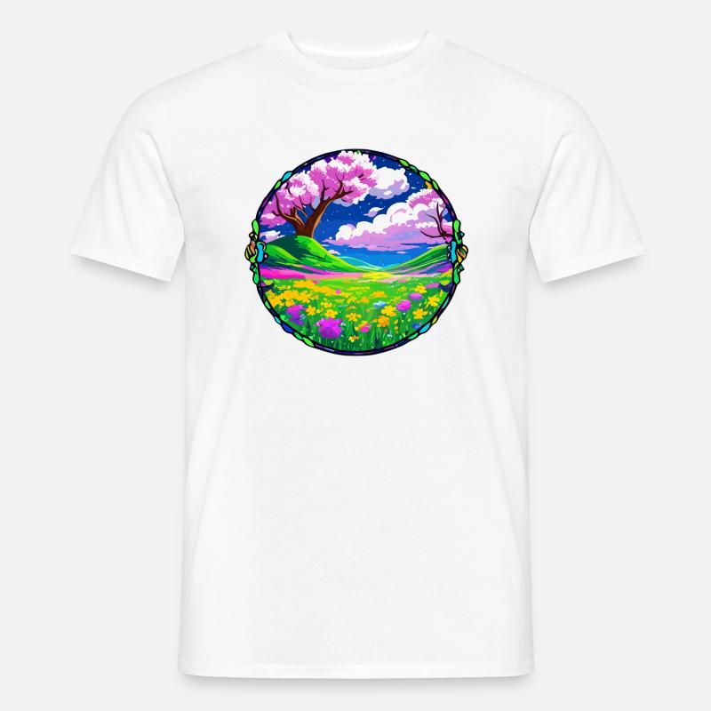 Rosa sommer - T-skjorte herre - hvit