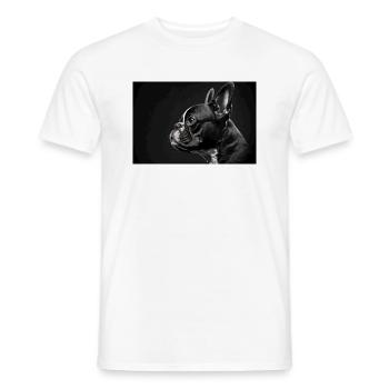 Der starre Blick einer treuen Seele - Männer T-Shirt - Weiß - Vorne - AI Model Male 178 dark (178cm)