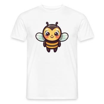 Kleine, niedliche Biene im Comic-Stil - Männer T-Shirt - Weiß - Vorne - AI Model Male 178 dark (178cm)