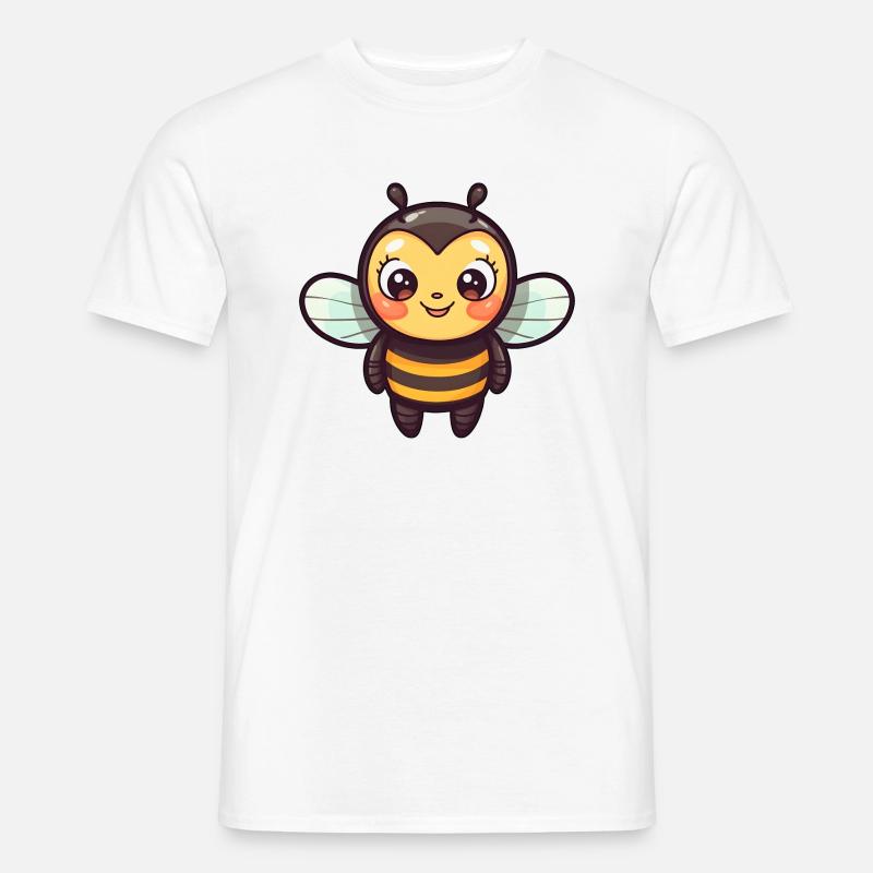 Small, cute bee in comic style - Men's T-Shirt - white