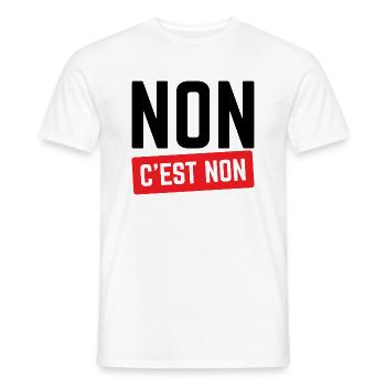 Non C'est Non. - T-shirt homme - blanc - Devant - AI Model Male 178 dark (178cm)