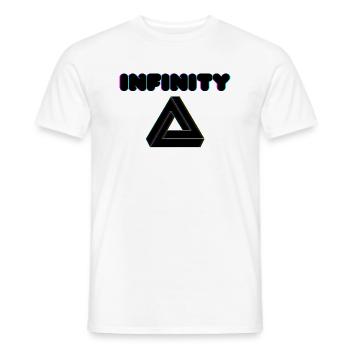 'Infinity' Unendlichkeit - Männer T-Shirt - Weiß - Vorne - AI Model Male 178 dark (178cm)