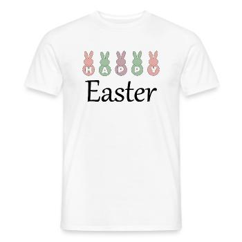 Happy Easter Schriftzug mit Pastellfarben - Männer T-Shirt - Weiß - Vorne - AI Model Male 178 dark (178cm)