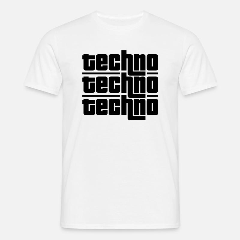 Techno Techno Techno - Männer T-Shirt - Weiß