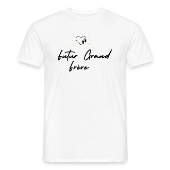 Futur grand frère - annonce futur grand frère - T-shirt homme - blanc - Devant - AI Model Male 178 dark (178cm)