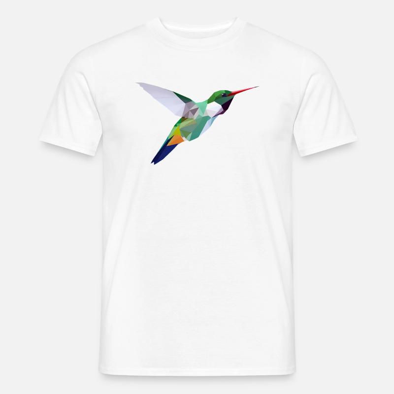 Low-Poly-Vogel - Männer T-Shirt - Weiß