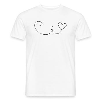 Herz Schwung Linie - Männer T-Shirt - Weiß - Vorne - AI Model Male 178 dark (178cm)