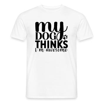 dog awesome - Männer T-Shirt - Weiß - Vorne - AI Model Male 178 dark (178cm)