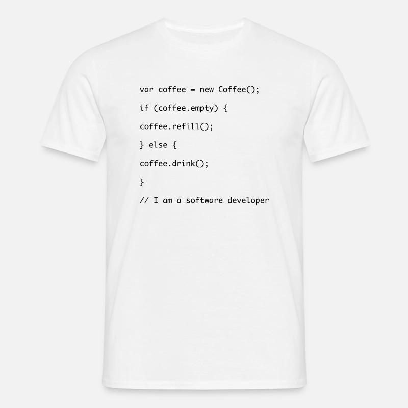 Kaffe auffüllen Javascript Code - Männer T-Shirt - Weiß
