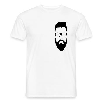 Bart Brille Mann Vollbart Geschenk Geschenkidee - Männer T-Shirt - Weiß - Vorne - AI Model Male 178 dark (178cm)