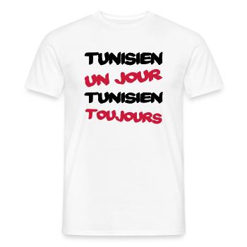 TUNISIEN un jour... - T-shirt homme - blanc - Devant - AI Model Male 178 dark (178cm)
