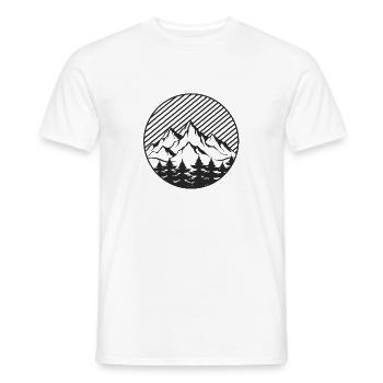 mountains caravane camping nature - T-shirt homme - blanc - Devant - AI Model Male 178 dark (178cm)