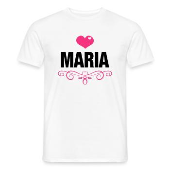 Maria, Love, Hearts, Baby, Girls, Birthday, Gifts - Men's T-Shirt - white - Front - AI Model Male 178 dark (178cm)
