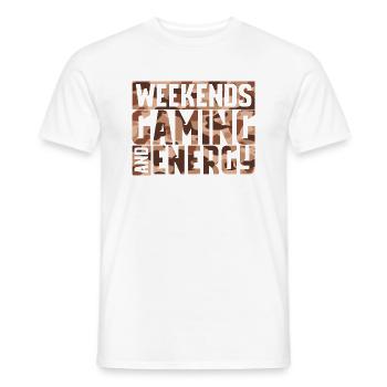 Weekend and Gaming - Men's T-Shirt - white - Front - AI Model Male 178 dark (178cm)