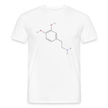 Dopamine Molecule - Colored Structural Formula - Men's T-Shirt - white - Front - AI Model Male 178 dark (178cm)