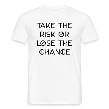drôle dire anglais risquer le succès de l’écriture - T-shirt homme - blanc - Devant - AI Model Male 178 dark (178cm)