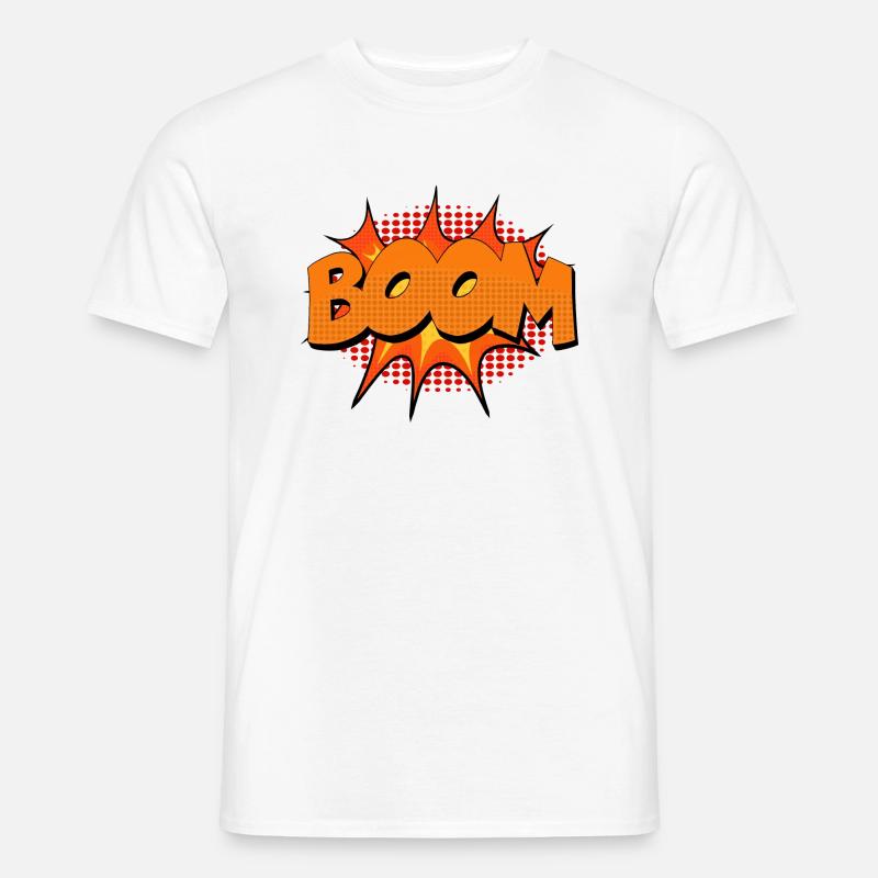 Boom halftone Comic Style - Männer T-Shirt - Weiß