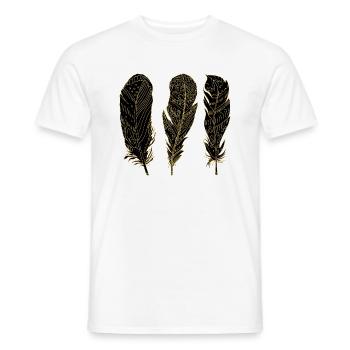 Feder - Männer T-Shirt - Weiß - Vorne - AI Model Male 178 dark (178cm)