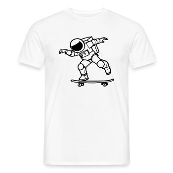 Un astronaute monte en skateboard astronautes de l’espace - T-shirt homme - blanc - Devant - AI Model Male 178 dark (178cm)