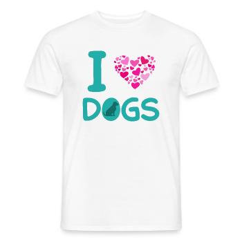 Dog lovers I love dogs - Men's T-Shirt - white - Front - AI Model Male 178 dark (178cm)