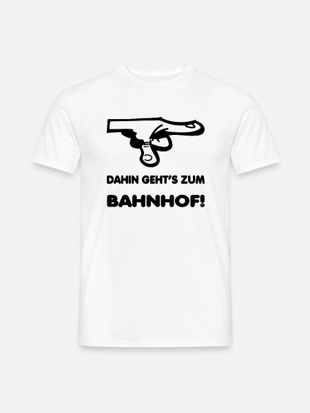 Dahin gehts zum Bahnhof! - Männer T-Shirt - Weiß