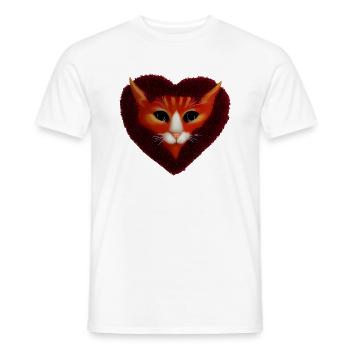 Cat Heart Valentine's Day Cat Lovers Gift - Men's T-Shirt - white - Front - AI Model Male 178 dark (178cm)