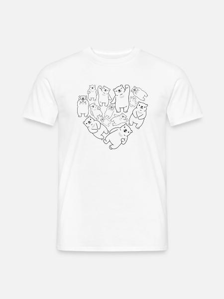 Herz Eisbär - Männer T-Shirt - Weiß