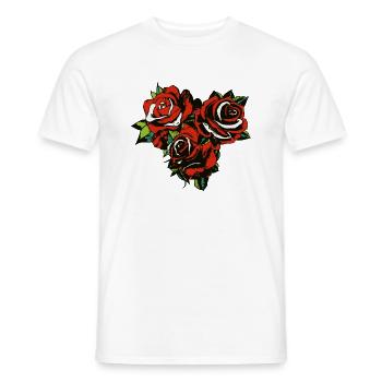 rose fleur feuille groupe 2003 A - T-shirt homme - blanc - Devant - AI Model Male 178 dark (178cm)