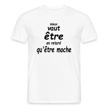 mieux vaut - T-shirt homme - blanc - Devant - AI Model Male 178 dark (178cm)