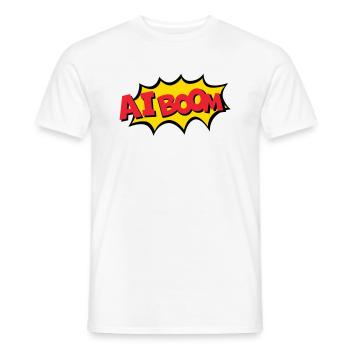 AI Boom - Men's T-Shirt - white - Front - AI Model Male 178 dark (178cm)