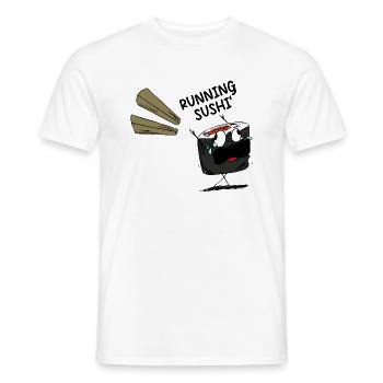 Lustiger Spruch Running Sushi - Männer T-Shirt - Weiß - Vorne - AI Model Male 178 dark (178cm)