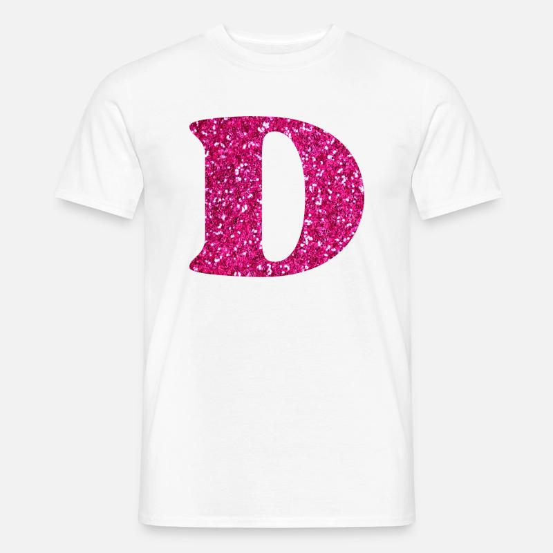 Glitzer rosa Buchstabe d - Männer T-Shirt - Weiß