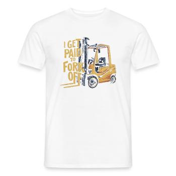 Ich werde fürs Gabeln bezahlt! - Männer T-Shirt - Weiß - Vorne - AI Model Male 178 dark (178cm)