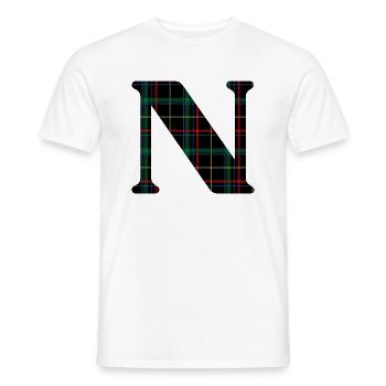 Monogramm n Schottischer Tartan - Männer T-Shirt - Weiß - Vorne - AI Model Male 178 dark (178cm)