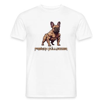 Bulldozer français Bouledogue français - T-shirt homme - blanc - Devant - AI Model Male 178 dark (178cm)