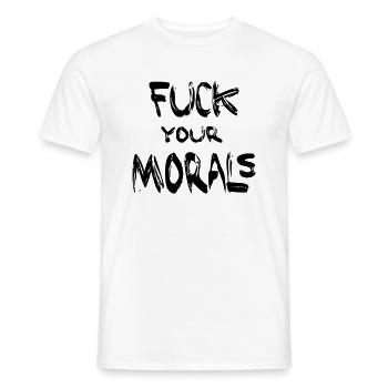 fuck your morals FEMEN - Männer T-Shirt - Weiß - Vorne - AI Model Male 178 dark (178cm)