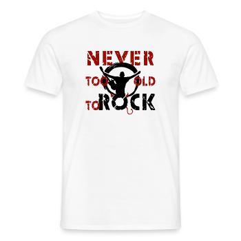 never too old to rock - Männer T-Shirt - Weiß - Vorne - AI Model Male 178 dark (178cm)