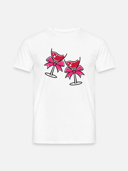glases wine - Männer T-Shirt - Weiß