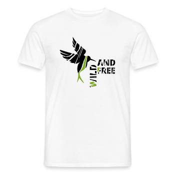 GOWILD Zebravogel - Kolibristyle - Männer T-Shirt - Weiß - Vorne - AI Model Male 178 dark (178cm)