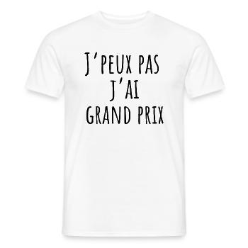 J'PEUX PAS J'AI GRAND PRIX - T-shirt homme - blanc - Devant - AI Model Male 178 dark (178cm)