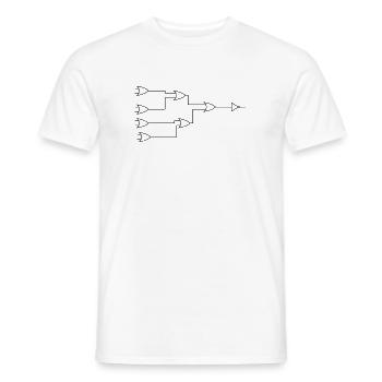 Minimalistisches Schaltplan Design Schwarz - Männer T-Shirt - Weiß - Vorne - AI Model Male 178 dark (178cm)