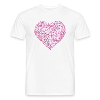 Herz Symbol Liebe süß Herzen rosa Zeichnung 7 - Männer T-Shirt - Weiß - Vorne - AI Model Male 178 dark (178cm)