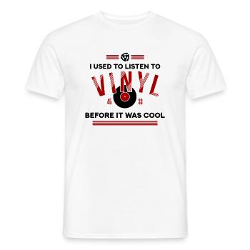 Des gens cool écoutent du vinyle - T-shirt homme - blanc - Devant - AI Model Male 178 dark (178cm)
