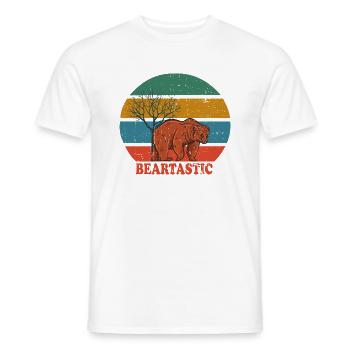 Retro Bear Beartastic - Men's T-Shirt - white - Front - AI Model Male 178 dark (178cm)
