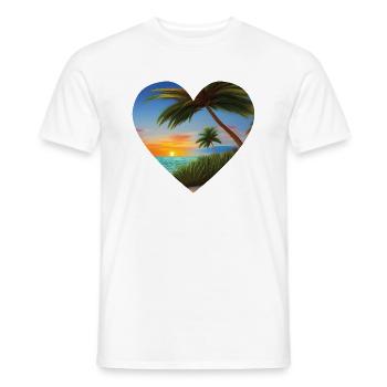 Sommerurlaub Insel Sonne Palme Strand Palmen - Männer T-Shirt - Weiß - Vorne - AI Model Male 178 dark (178cm)