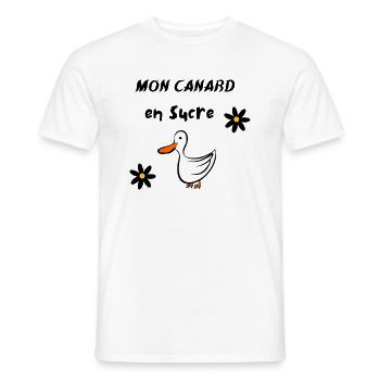 Mon canard en sucre - T-shirt homme - blanc - Devant - AI Model Male 178 dark (178cm)